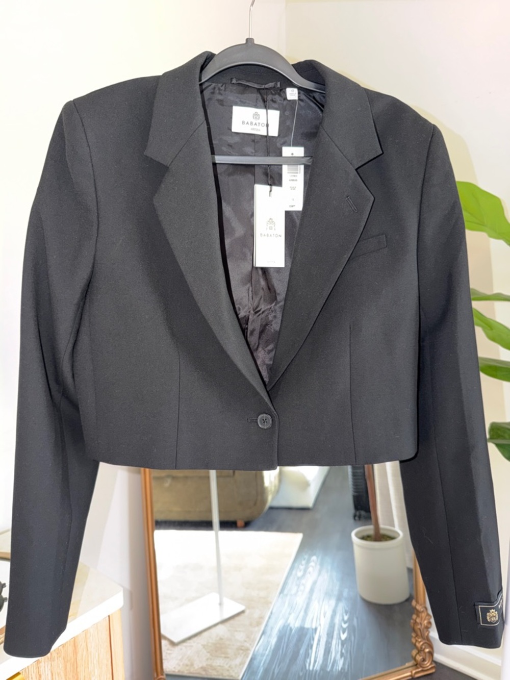 Babaton Cropped Black Blazer Jacket